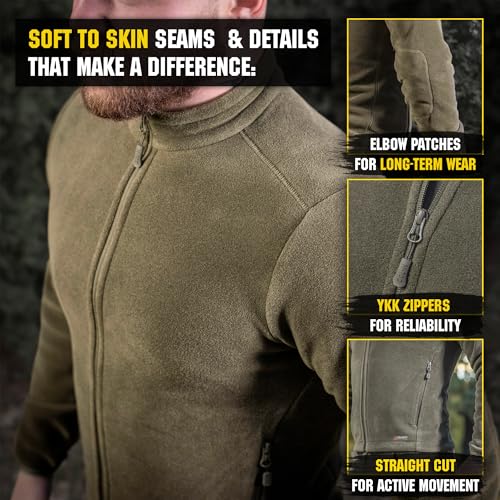 Image of M-Tac Nord Polartec 200 Fleece Jacket for Men - Military Style Sweatshirt Tactical Full Zip Warm Sweater