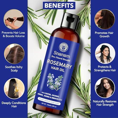 Image of Pure Rosemary Oil for Hair Growth By Dr. Sebi Sourced From Honduras | Promotes Thicker, Shiny, Stronger & Healthy Hair | Pure Rosemary Dr. Sebi Oil for Hair Growth and Hair Fall Control | 100 ml