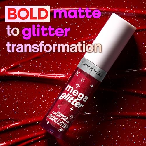 Wet n Wild Mega Glitter Shimmer Liquid Lipstick, Matte-to-Glitter Finish - Image 2