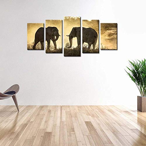 Tableau mural sur toile motif éléphant amoureux art romantique