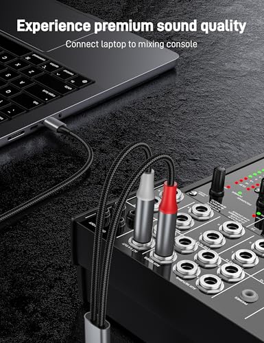 Cable USB C a Doble Jack 1/4" Audio 3.3 pies miniatura 4