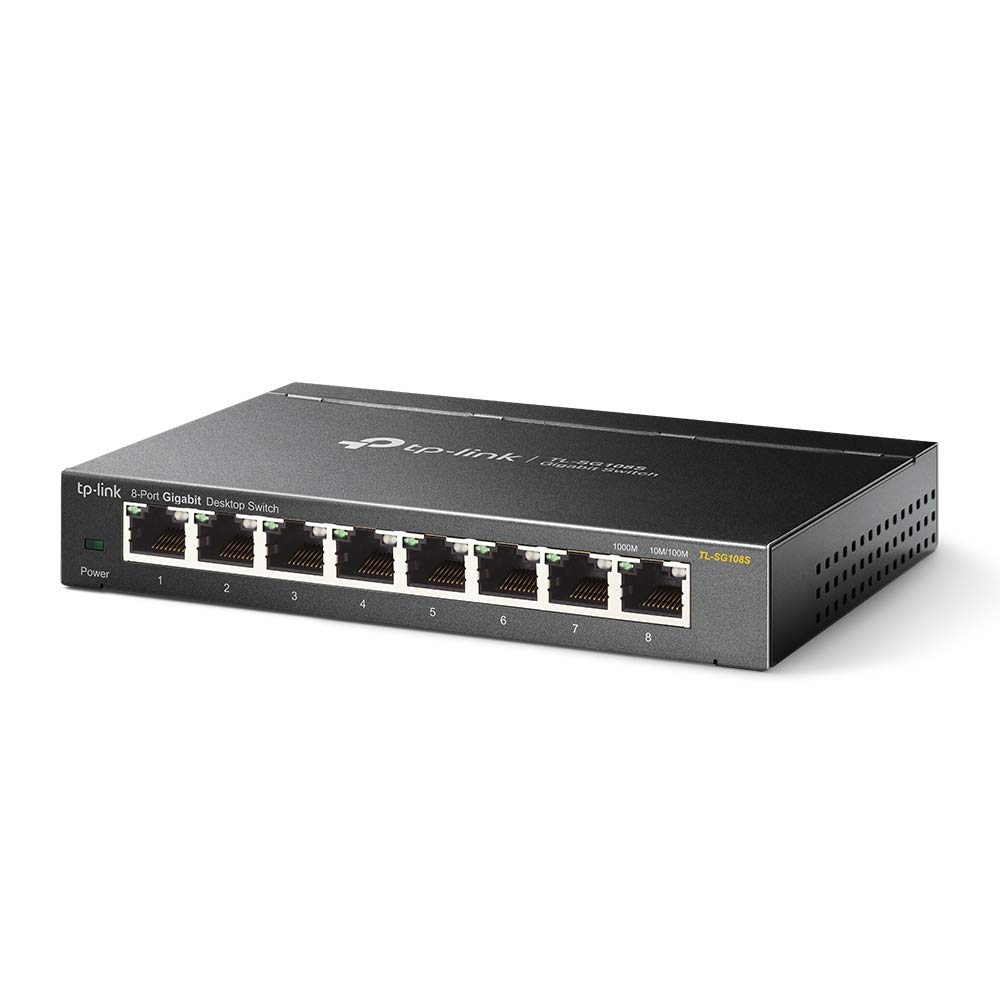 TP-LinkTL-SG108S network switch Unmanaged L2 Gigabit Ethernet (10/100/1000) Black