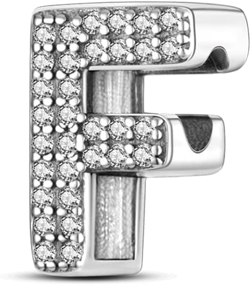 FLUFLO Charm Anhänger Damen Buchstabe A-Z für Armband 925 Sterling Silber Charms Beads passend für Pandora Armband und Halskette, Kompatibel mit Europäischen Armbänder für Frauen Mädchen Z222
