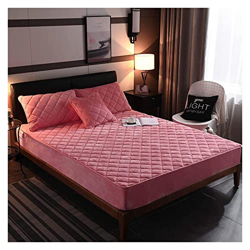 Washable Fitted Bed Sheets Foldable Bedding Sheet Quilted Velvet Stretch Fitted Sheet With 11.8In Deep Pockets,Ultra Soft Breathable Mattress Cover For Bed Mattress Protector Easy Care 22.3.10S (Size #TOP1