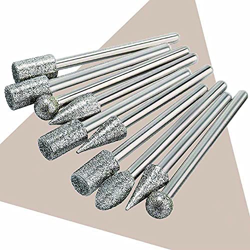 Image of Stone Carving Set Polishing Diamond Burrs, Rotary Tools Accessories Grinding Burrs with 1 /8 inch Shank For Carving, Engraving, Grinding, Polishing Stone, Glass, Jewelry, Ceramics, Rock