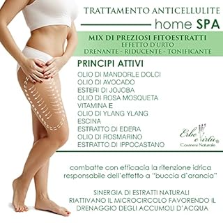 Olio Anticellulite 200 ml Drenante Tonificante Riducente Mix di Preziosi Fitoestratti contro la ritenzione idrica 100% Made in Italy