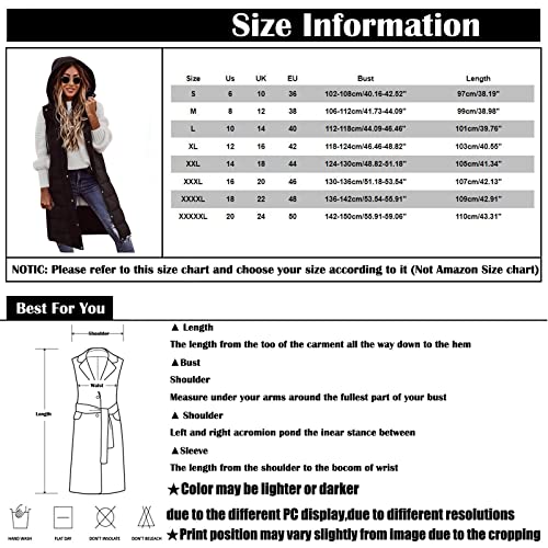 Generic Black Puffer Vest Women Plus Size Long Warm Coat Casual Fashion Zip Up Hoodie Tops Outdoor Winter Cotton Padded Jacket Lightweight Open Front Outerwear Quilted Waistcoat(B-Black,5X-Large) #TOP2