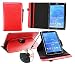 Produktbild Emartbuy® Blaupunkt Polaris 803 Tablet 8 Zoll Universal (7-8 Zoll) Rot Prämie PU Leder 360 Grad rotierende Stand Folio Geldbörse Tasche Hülle + Rot Eingabestift