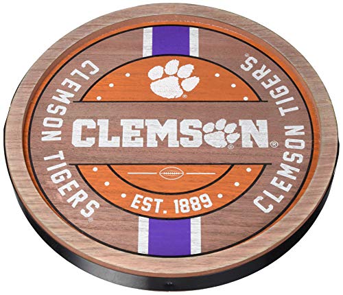 FOCO NCAA Clemson Tigers Unisex WOODEN BARREL SIGNWOODEN BARREL SIGN, Team Color, OS