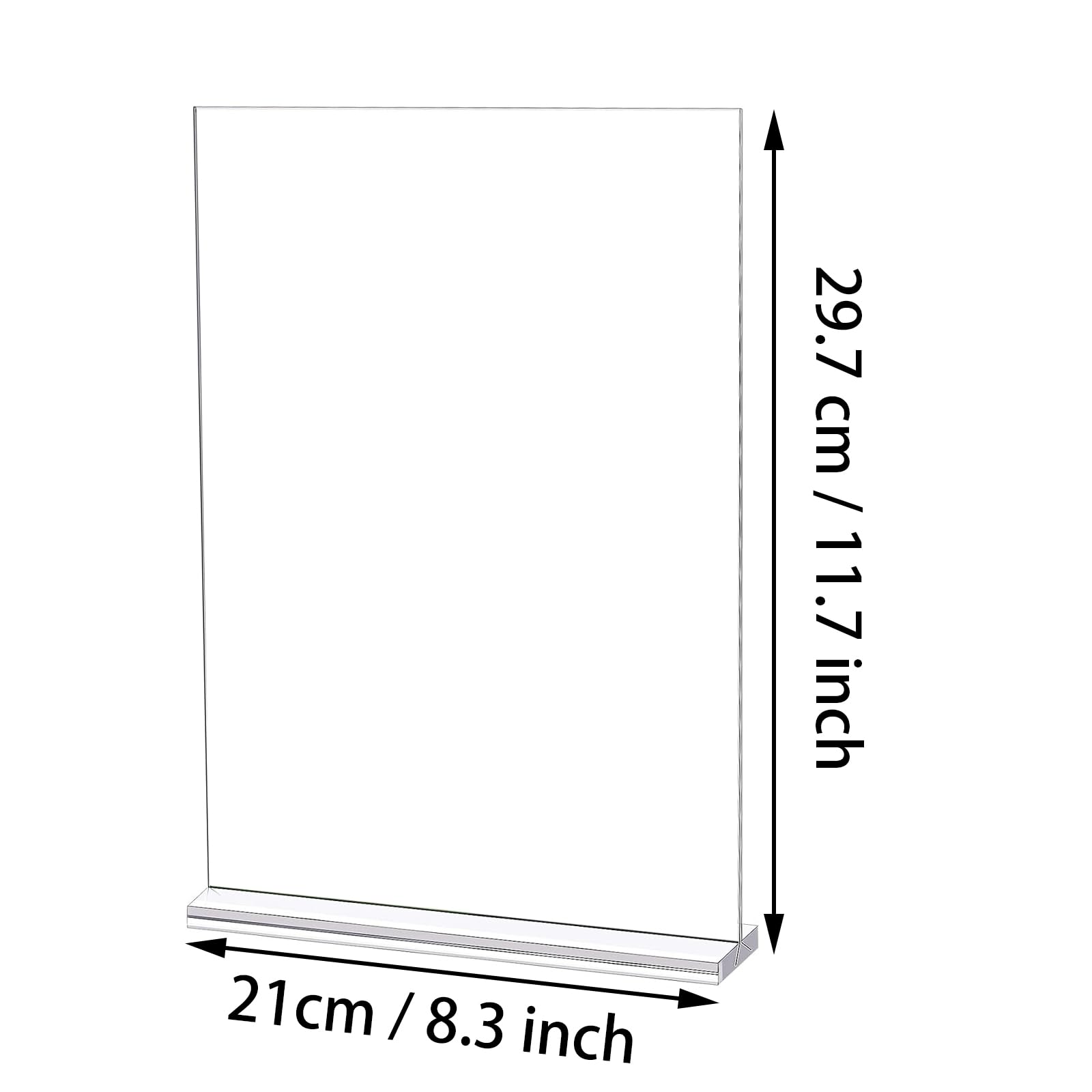 Confezione da 2 Porta Cartelli in Acrilico A4, Supporto Trasparente a Forma di L, Porta Avvisi da Tavolo, A4 Acrilico Poster da Banco Espositori Plexiglass per Ristorante, Negozio, Hotel, Ufficio