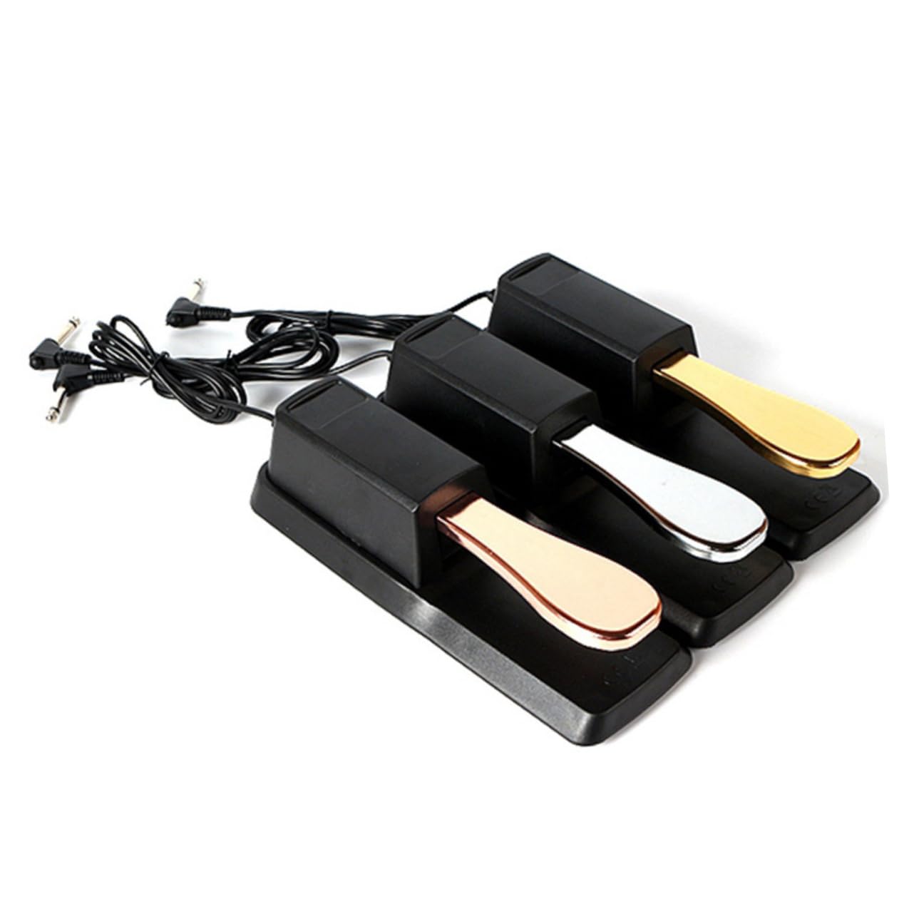 Pedal de Sostenido para Piano y Teclado Eléctrico Alta Resistencia, Material Abs Metal Dorado, Estilo Clásico y Pedal de Pie para Uso Profesional