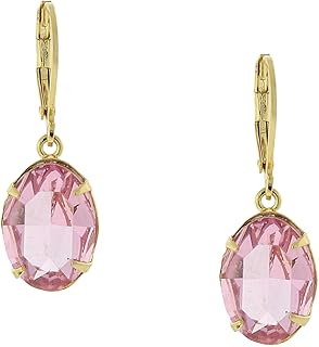 1928 Jewelry Pink Genuine Austrian Oval Drop Earrings