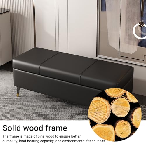 Coffre à couvertures bout de lit gris, banc de rangement 80cm - 7