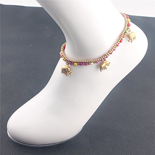 Image of kelistom Bohemian Ankle Bracelets for Women Handmade Natural Stone Beaded Chain Anklet
