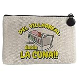 Monedero del Villarreal desde la cuna para aficionado al fútbol - Beige, 15 x 10 cm