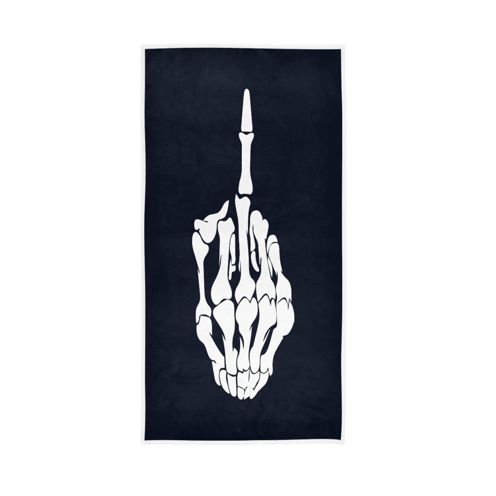 LSRCPD Skeleton Hand Hand Towel, 15 x 30 Inch Kitchen Hand Towel Absorbent Soft Face Towels Face Towel for Drying Face