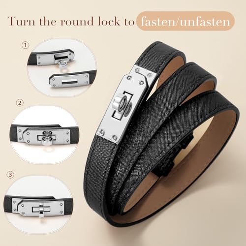 IAKING Women Skinny Leather Belt with Turn-lock Buckle Adjustable Belt for Women Womens Belts for Jeans Pants Dresses yinhei 105cm2