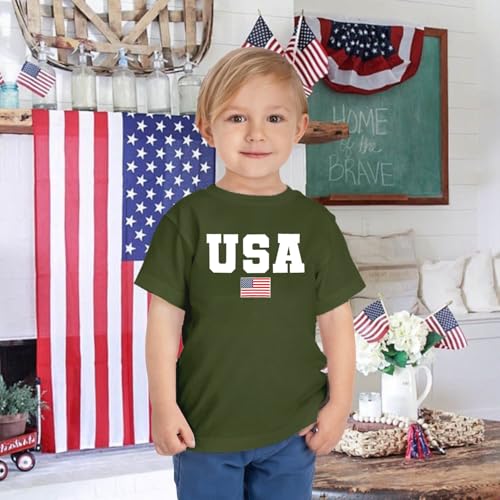 Image of 4th of July Shirts Toddler Boys Girls American Flag USA T-Shirt Kids Patriotic Tee Tops