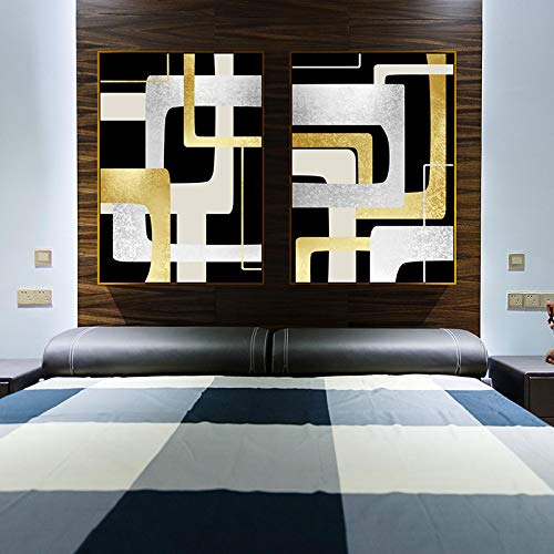 Affiche d'art mural en marbre or et géométrie au design contemporain chic