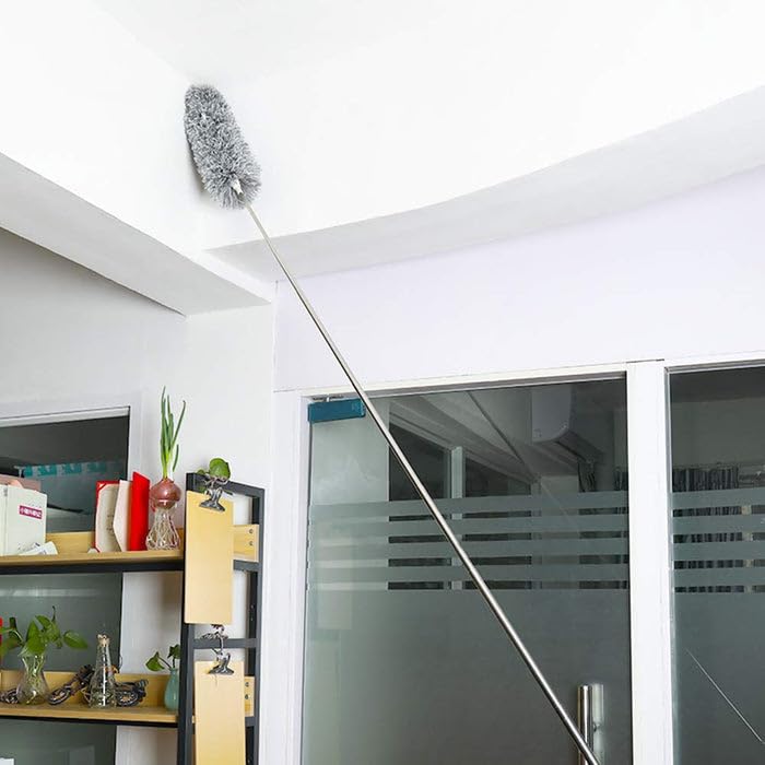 Kayories Bendable & Extendable Microfiber Feather Duster with 100-Inch Expandable Pole Handle, Washable Cleaning Tool for High Ceilings, Ceiling Fans, Window Blinds, and Furniture - Gray Color (B0DG85R4GY) Amazon Price History, Amazon Price Tracker