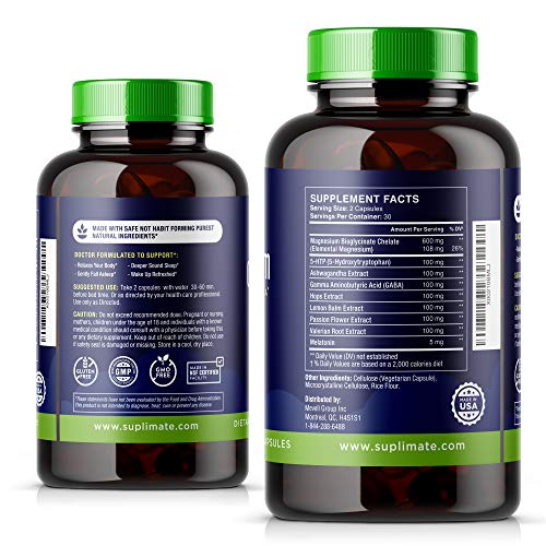 image for SUPLIMATE Sleep Aid, Premium Herbal Sleep Supplement with Valerian Roo