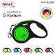 flexi® Neon S Gurt 5 m schwarz, neon-grüner Gurt, reflektierende Seitenfläche, Roll-Leine für Hunde bis 15 kg