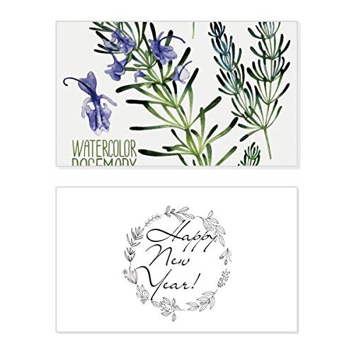 Tarjeta de Año Nuevo morada: celebra con diseño de lavanda