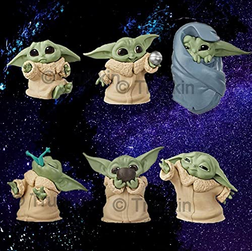 Image of Trunkin Baby Yoda Rubber Doll Gift Toys 2-2.4 Inch Mandalorian Yoda Baby Action Toys (Set A) | Yoda Figures 6Pcs /Set Action Figurine,Multicolor