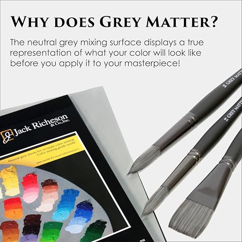 Jack Richeson Grey Matters Disposable Paper Palette 6” x 9”, 3 Pack, Includes Palette Knife