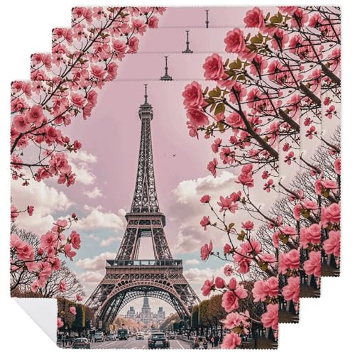 Servilletas de tela cuadradas de poliéster Floral 47.5x47.5 cm miniatura 1