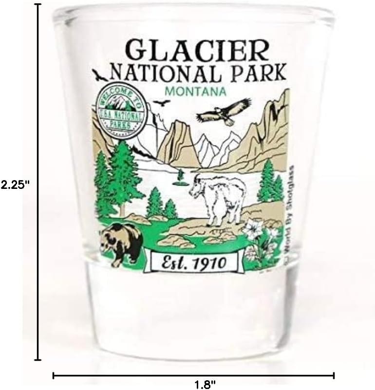 Glacier Montana National Park Series Collection Shot Glass