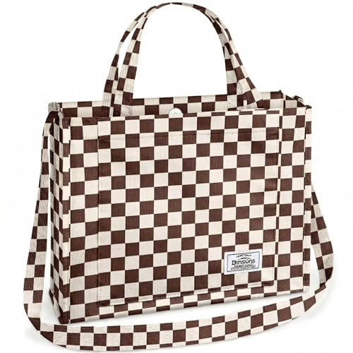 Image of Corduroy Tote Bag for Women Small Satchel Bag Mini Tote Bag Aesthetic Crossbody Handbag - School Work Travel Shopping
