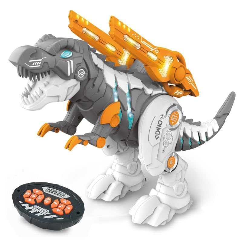 Image of Remote Control Mechanical Overlord Walking Dinosaur Toy RC Electric Plastic Multifunction Remote Control Dinosaur Robot with Light Music Christmas Gift boy Girls