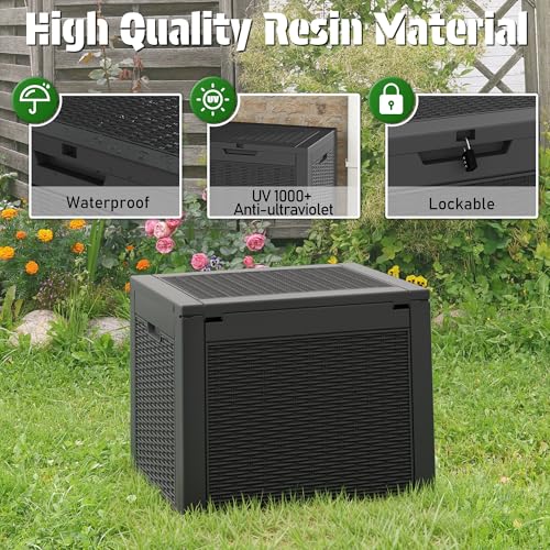 Image of Outdoor Storage Box Waterproof, 35 Gallon Deck Box for Patio Storage