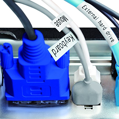 Image of Casio XR-24WE1 Label Printer Tape (Black and White) & Casio XR-18HMWE Cable Flexible Label Printer Tape (Black and White)