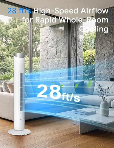 Image of ZAFRO Smart Tower Fan for Bedroom,Upgraded DC Motor Fans that Blow Cold Air