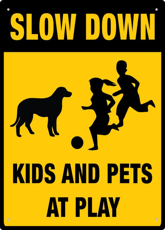 Letrero Slow Down Kids para proteger el jardín y decorar tu hogar