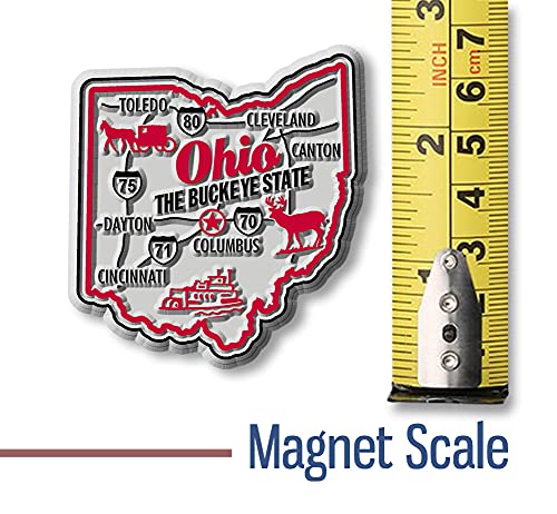 Imán decorativo de estado Ohio de caucho 3D miniatura 2