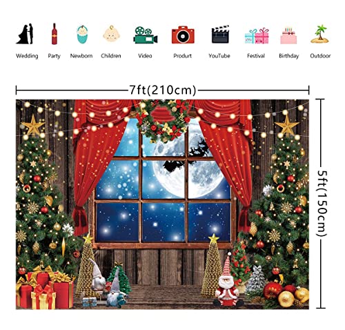 Inverno Natale Sfondo Natale Rustico Finestra in