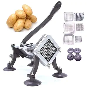 French Fry Cutter Commercial Potato Slicer with Suction Feet Complete Set, Includes 1/4