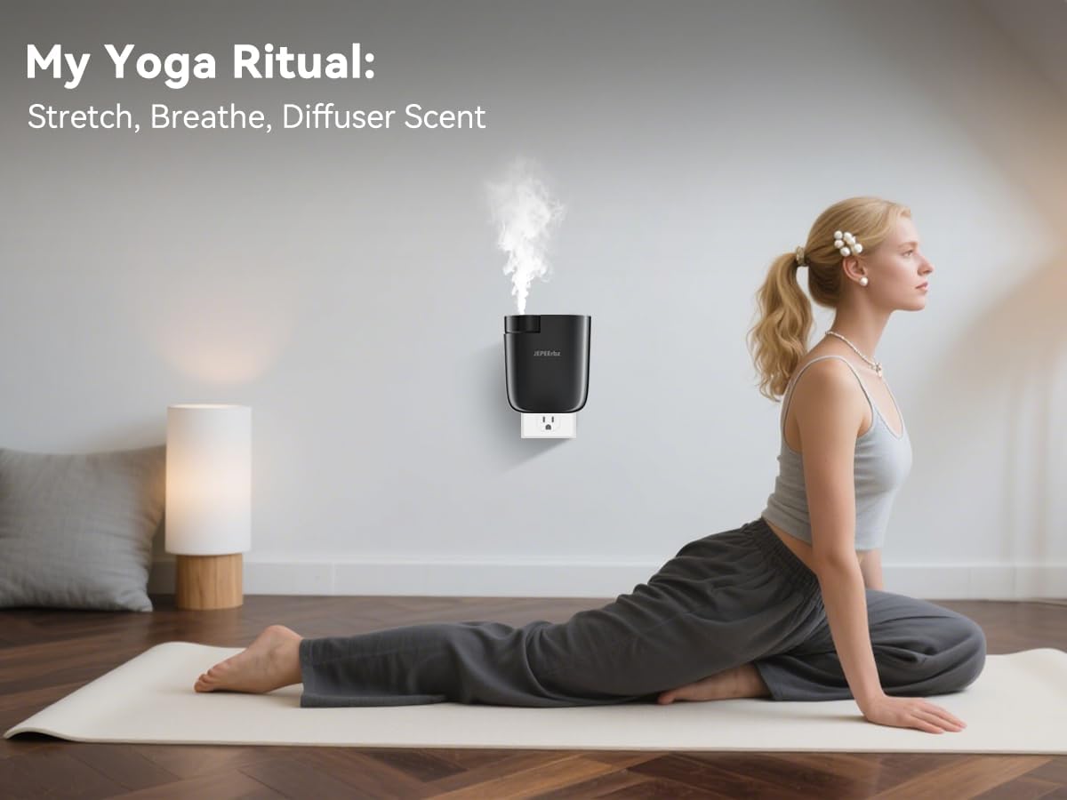 Waterless Diffuser, Plug in Diffuser for Essential Oils,Waterless Essential Oil Diffuser in Wall, Smart Bluetooth App Control, Up to 500 Sq.ft Coverage, Black - Image 7