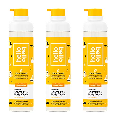 Hello Bello Plant-Based Shampoo And Body Wash - Vanilla Apricot (3 Pack)