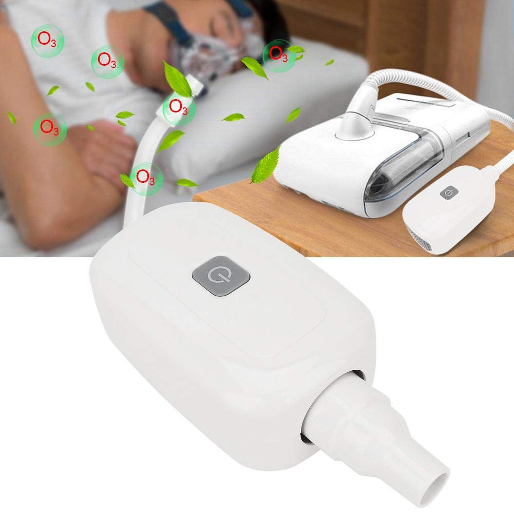 QinlorgoCPAP Cleaner and Sterilizer, Professional CPAP Cleaner Sterilizer Respirator Ozone Disinfector Sanitizer Disinfection Tool with Adapter(White)