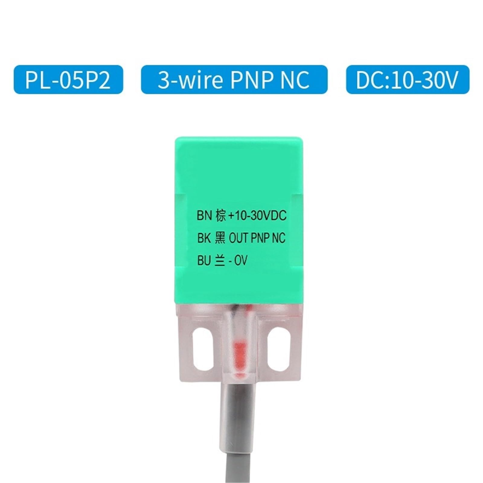 1 sztuka indukcyjny czujnik zbliżeniowy typu PNP kwadratowy przełącznik nasadowy detektor bed leveing odległość wykrywania 5/8 mm (PL-05P2)