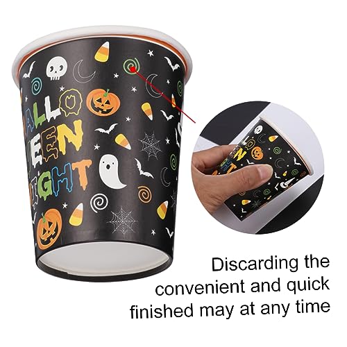 KALLORY 6 Conjuntos 48 Peças Caveira Para Tema Incluído Canecas De Onça De Papel De Halloween Padrão