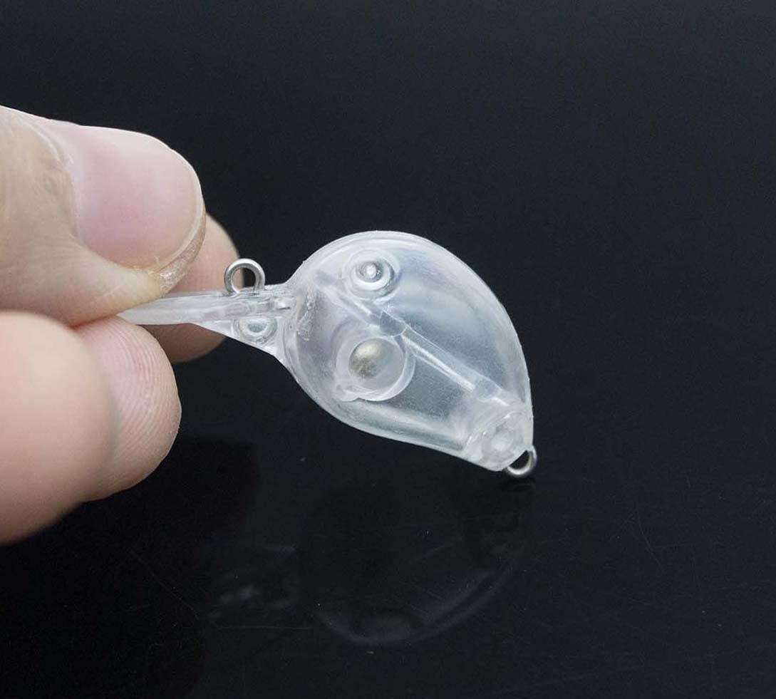 New 10PCS Unpainted Fishing Blanks Crankbait 3.3cm 1.45g topwater Artificial Bait Fishing Lures Blank Minnowbait Hard unpainted Artificial Bait Bodies DIY Fishing Tackle Spoons with Free Eye