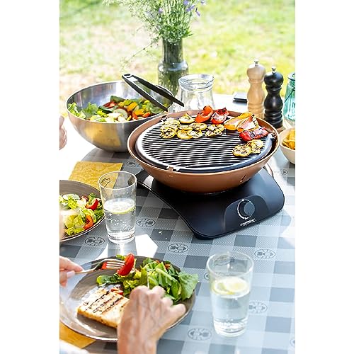 Campingaz 360 Grill CV, runder Tischgrill, Camping-Grill mit Deckel, Balkon-Grill, kleiner Gas-Grill mit 2.200 Watt Leistung, Betrieb mit CV470 Plus Gaskartusche