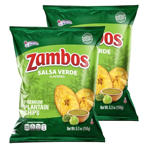 Zambos Plantain Chips Salsa Verde (Pack of 2)