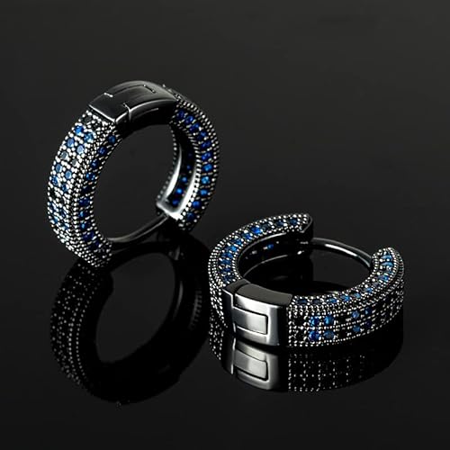 Helloice Hoop Earrings Iced Out Cubic Zirconia Huggie Cartilage Cuff Diamond Hypoallergenic 18K Gold Plated Round Circle Earrings Hoop Earrings 5A Cz Stones Lightweight For Men #TOP2