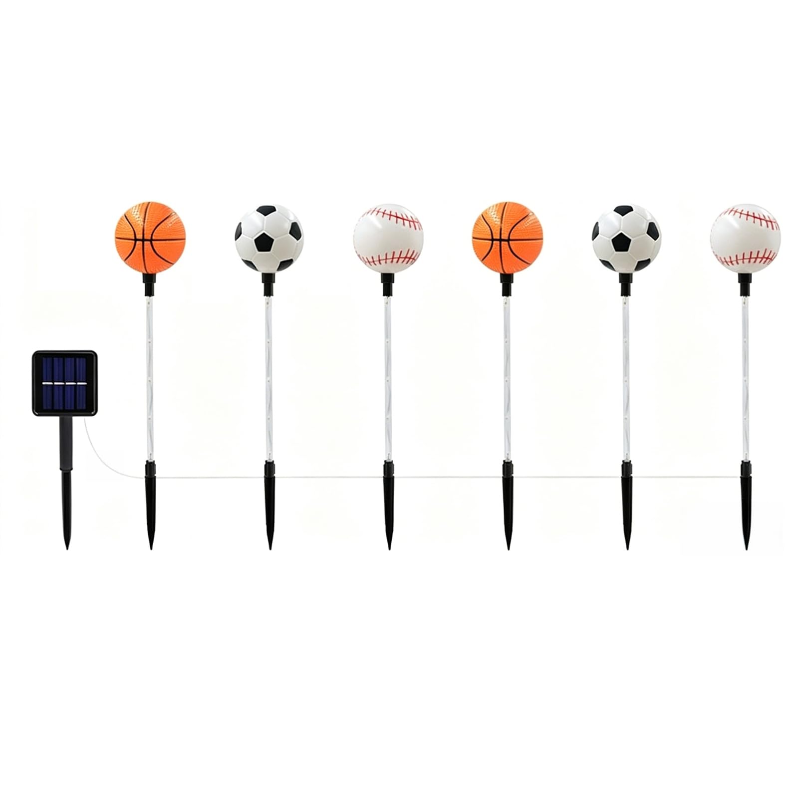 sugerou Football Solar Landscape Lights Outdoor – 8 Modes Memory Function Pathway Lighting, IP65 Waterproof Solar Garden Lights for Patio Lawn Yard A Mixed Style